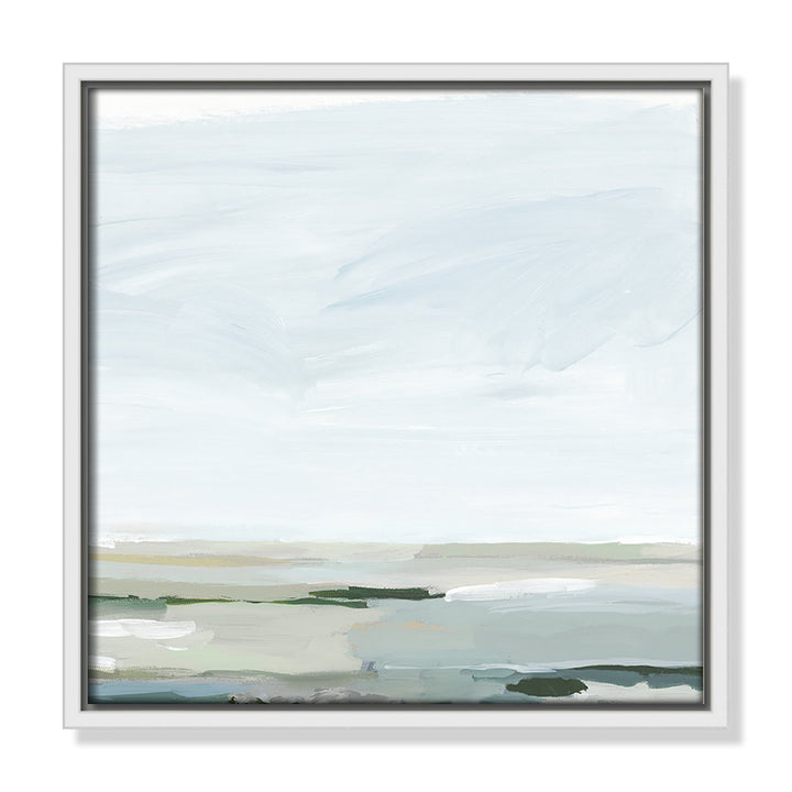 Pure Stillness - Floater Frame Painting Print on Canvas Joss & Main Size: 13.5" H x 13.5" W x 2" D Format: White