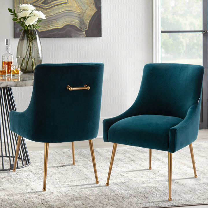Magallanes Velvet Upholstered Side Chair (Set of 2) Willa Arlo™ Interiors Upholstery Color: Lake Green