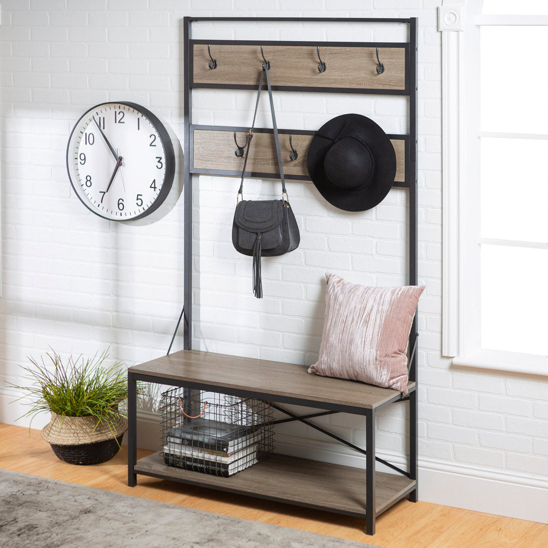 Everheart Hall Tree with Bench and Shoe Storage Gracie Oaks Color: Driftwood
