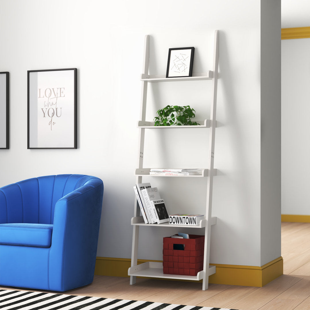Ricardo 70" H x 21.63" W Ladder Bookcase Zipcode Design™ Color: White