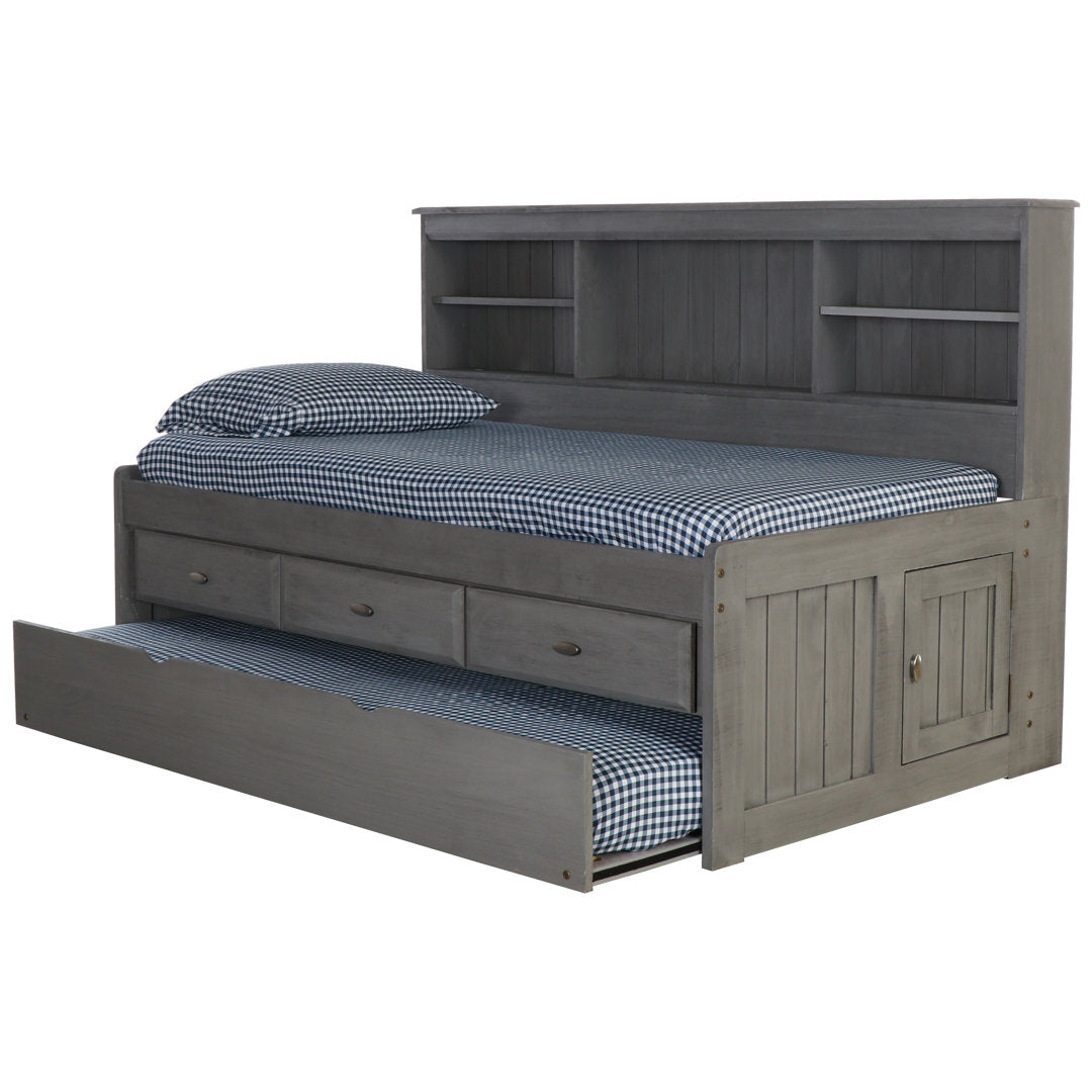 Beckford 3 Drawer Solid Wood Daybed with Bookcase by Viv + Rae Viv + Rae™ Bed Frame Color: Charcoal Size: Twin