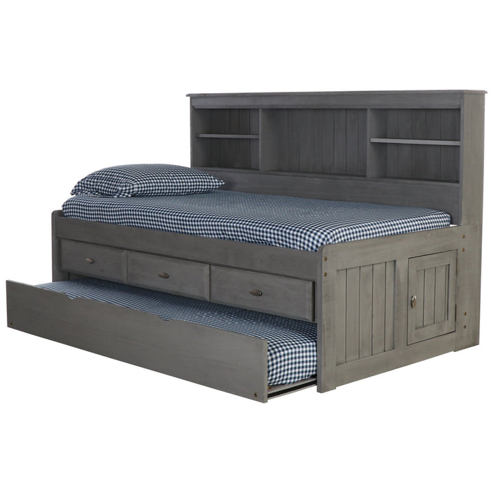 Beckford 3 Drawer Solid Wood Daybed with Bookcase by Viv + Rae Viv + Rae™ Bed Frame Color: Charcoal Size: Twin