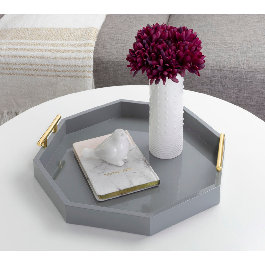 Norvan Ottoman/Coffee Table Tray Everly Quinn Color: Gray