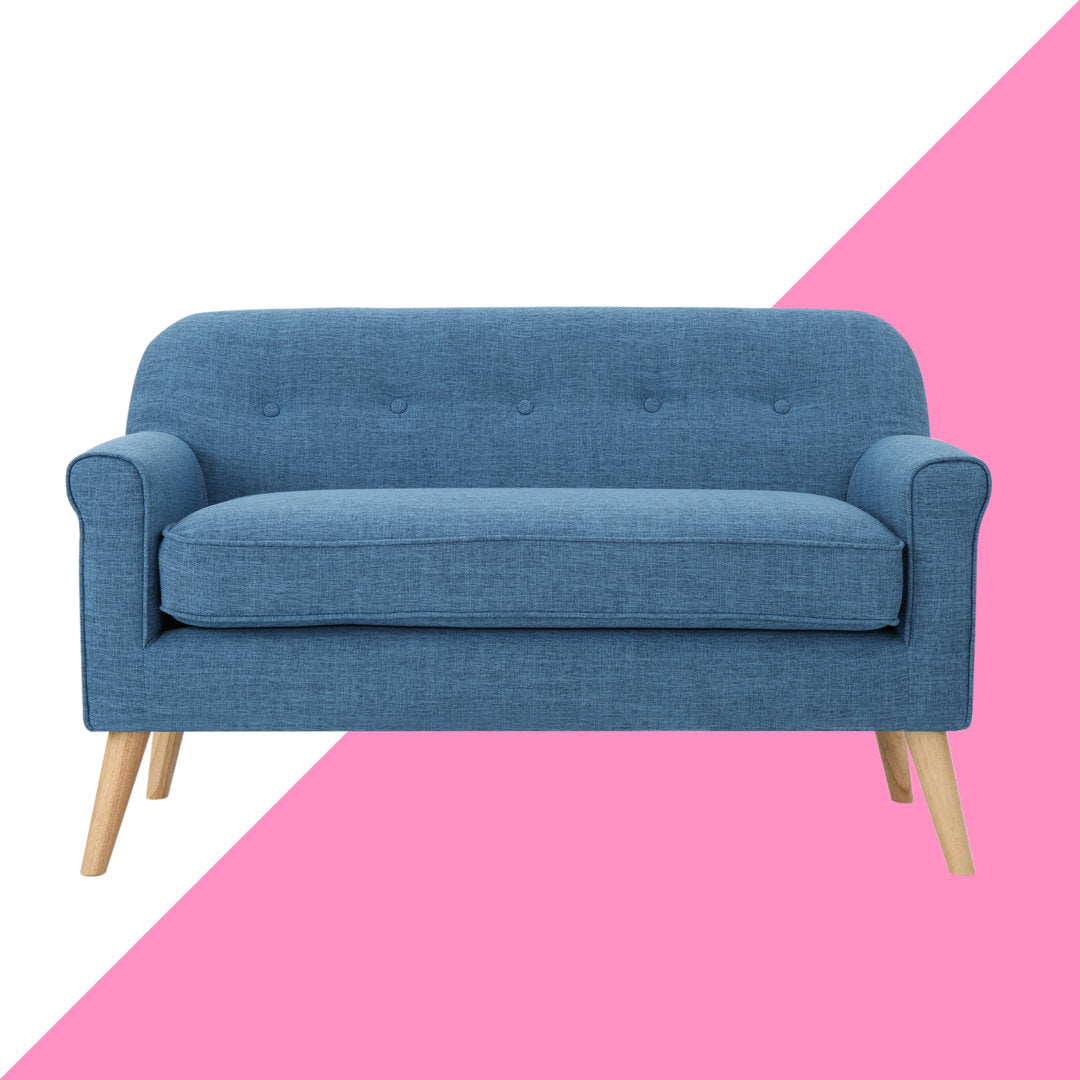Deby 49.75" Flared Arm Loveseat George Oliver Upholstery Color: Muted Blue Polyester
