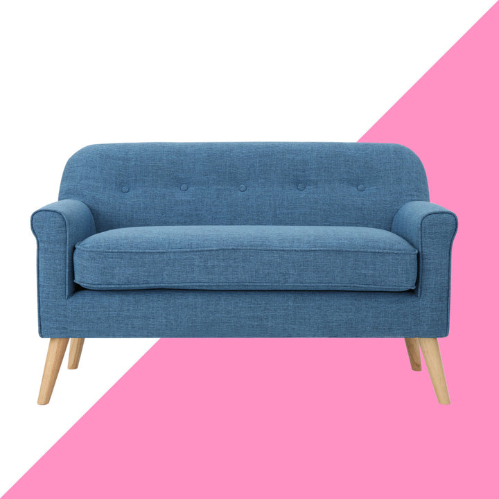 Deby 49.75" Flared Arm Loveseat George Oliver Upholstery Color: Muted Blue Polyester