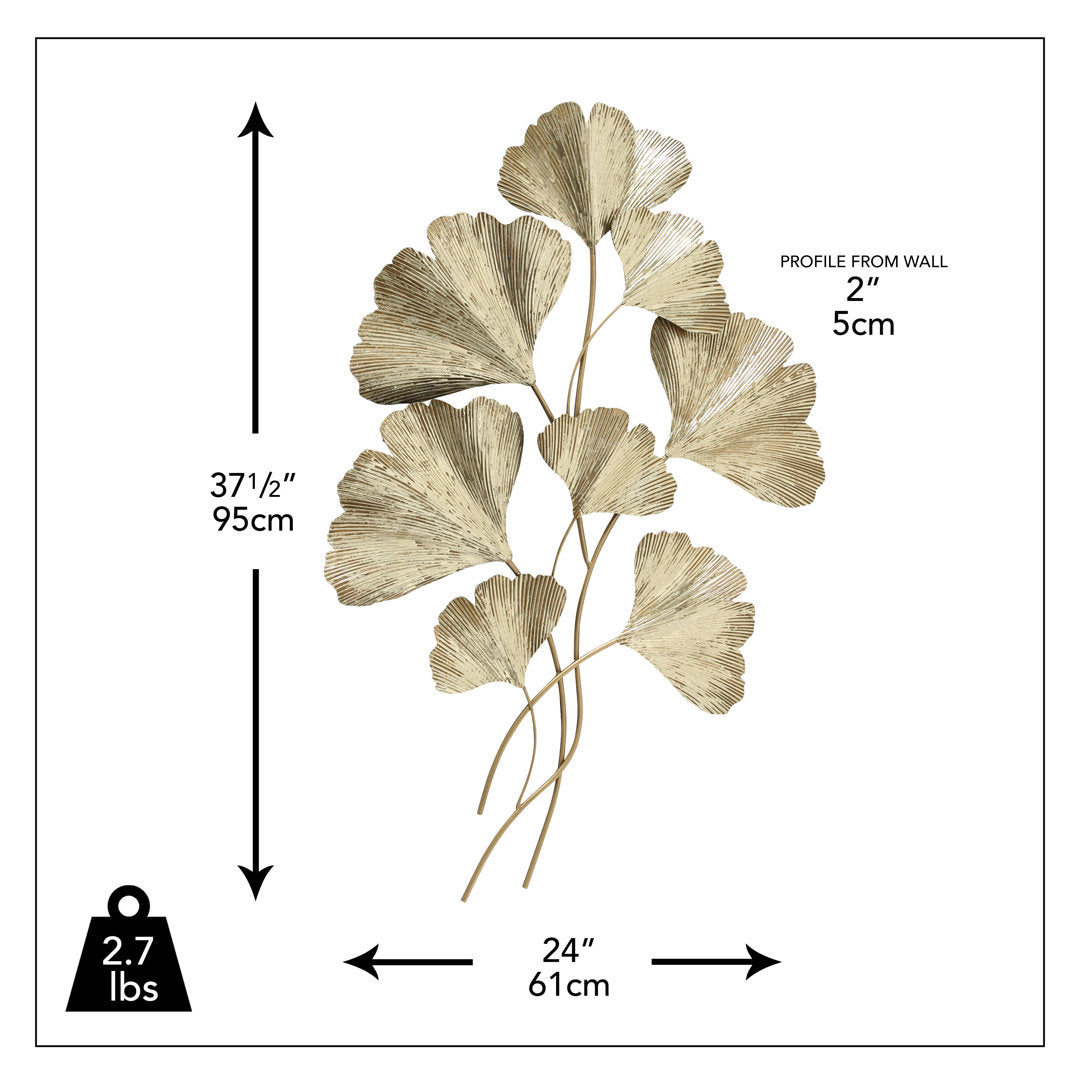 Ginko Leaves Bouquet Wall Décor Everly Quinn