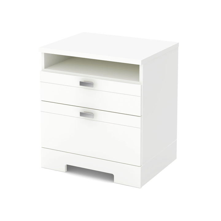 Reevo 2 Drawer Nightstand South Shore Color: White