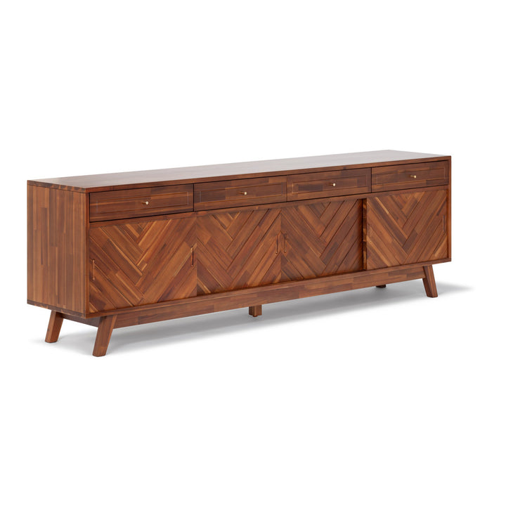 Anja 79'' Media Console AllModern Color: Brown