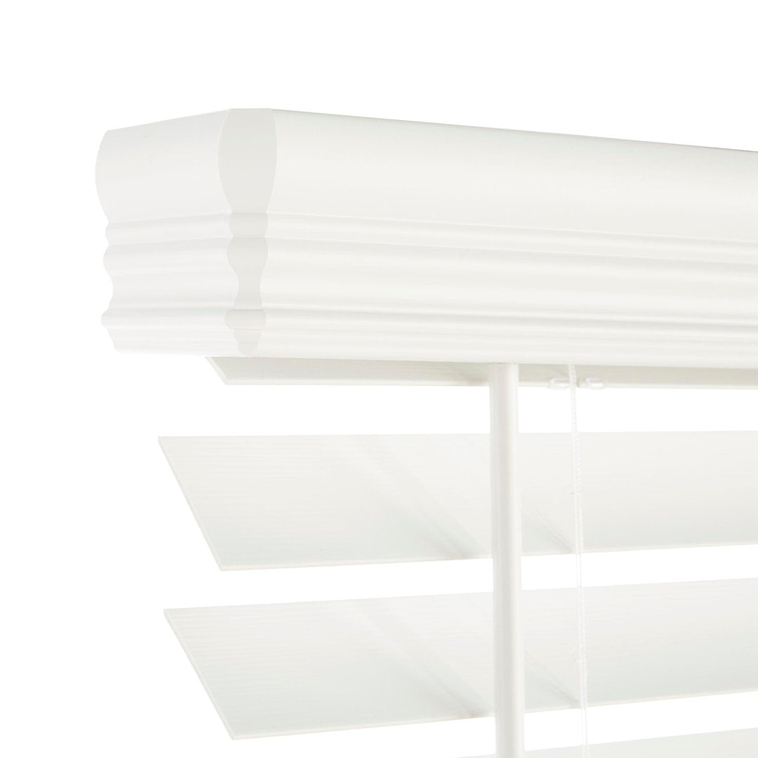 2.5 " Room Darkening Cordless Faux Wood Blind Symple Stuff Color/Finish: White Length: 72", Width: 51"
