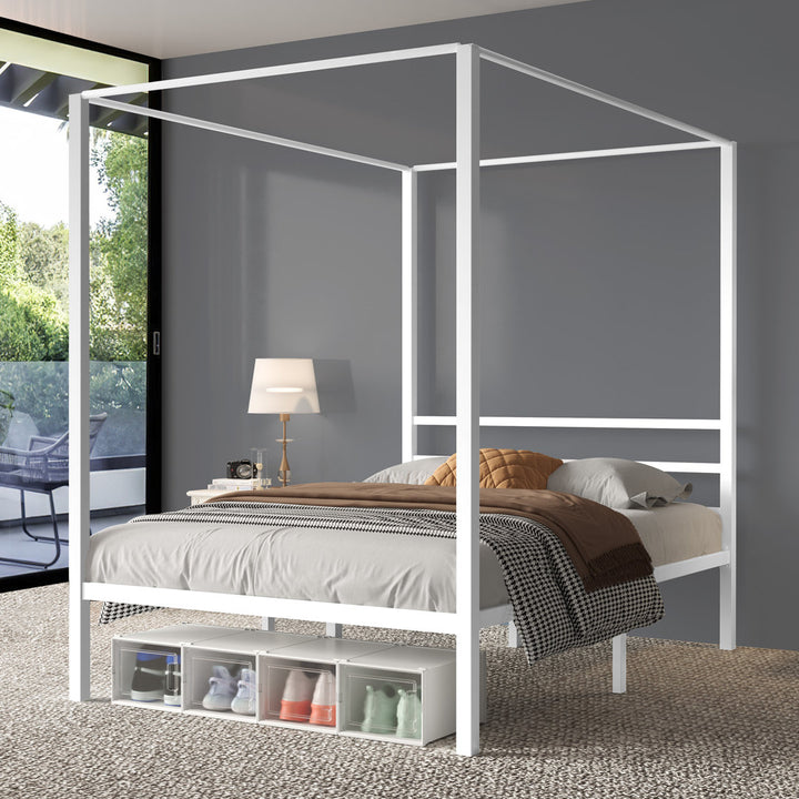Kyvin Canopy Bed Ebern Designs Color: White Size: Full