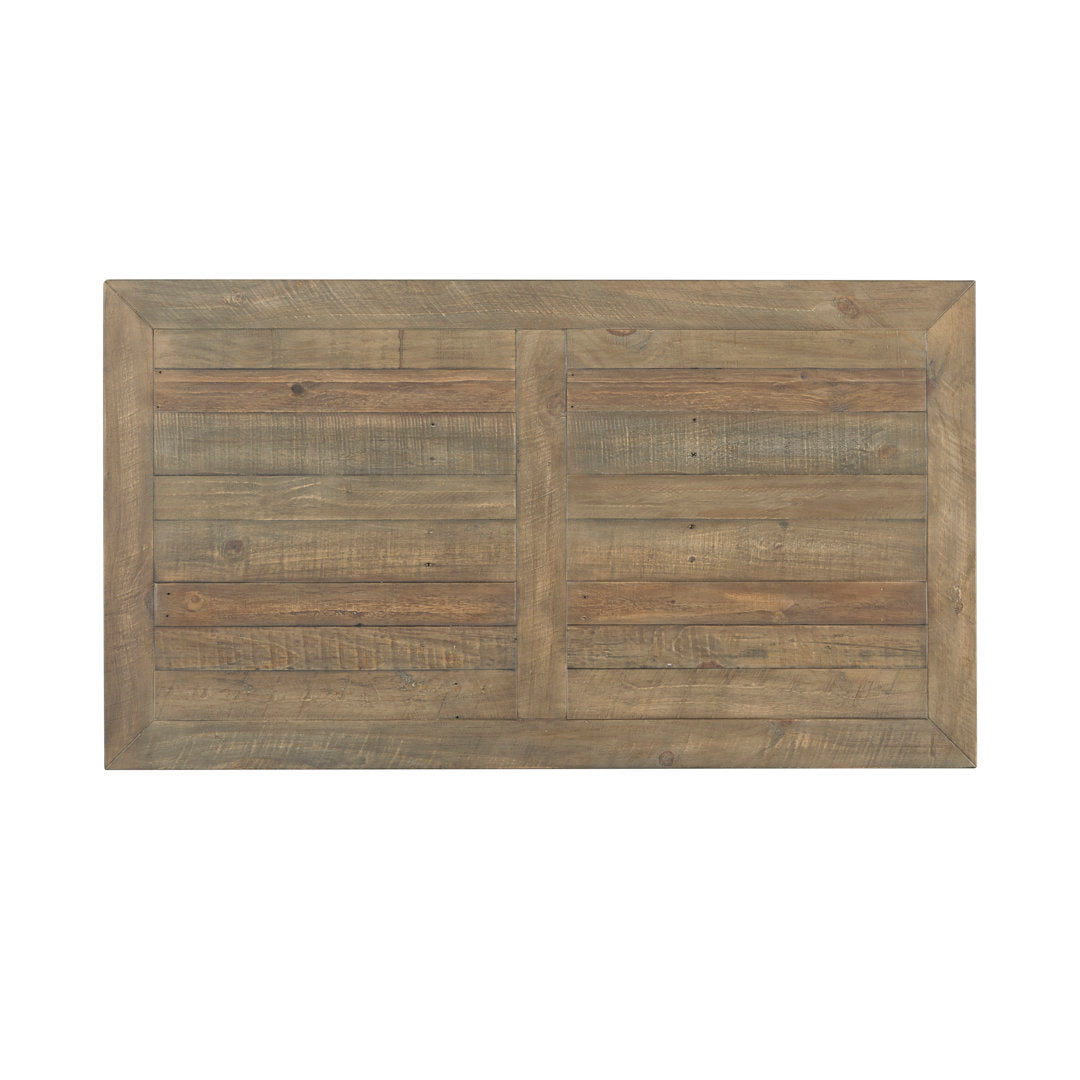 Sarcoline Solid Wood Pedestal Coffee Table The Twillery Co.® Table Top Color/Table Base Color: Reclaimed Natural/White Stain