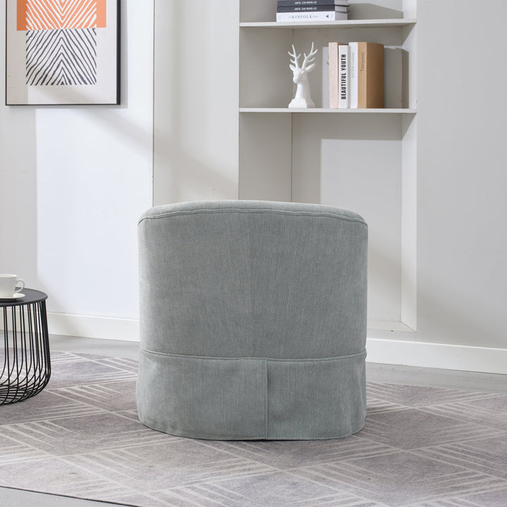 Swivel Accent Arm Chair with Plump Pillow Upholstered Comfy 360 Degree Swivel  Sofa Chair Brayden Studio® Body Fabric: Light Green Linen Blend