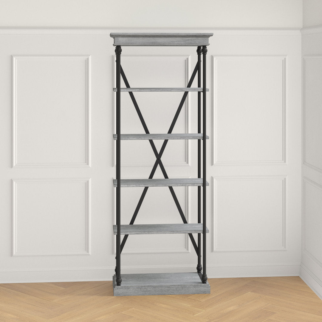 Kyler 84.25" H x 33" W Etagere Bookcase Greyleigh™ Color: Gray