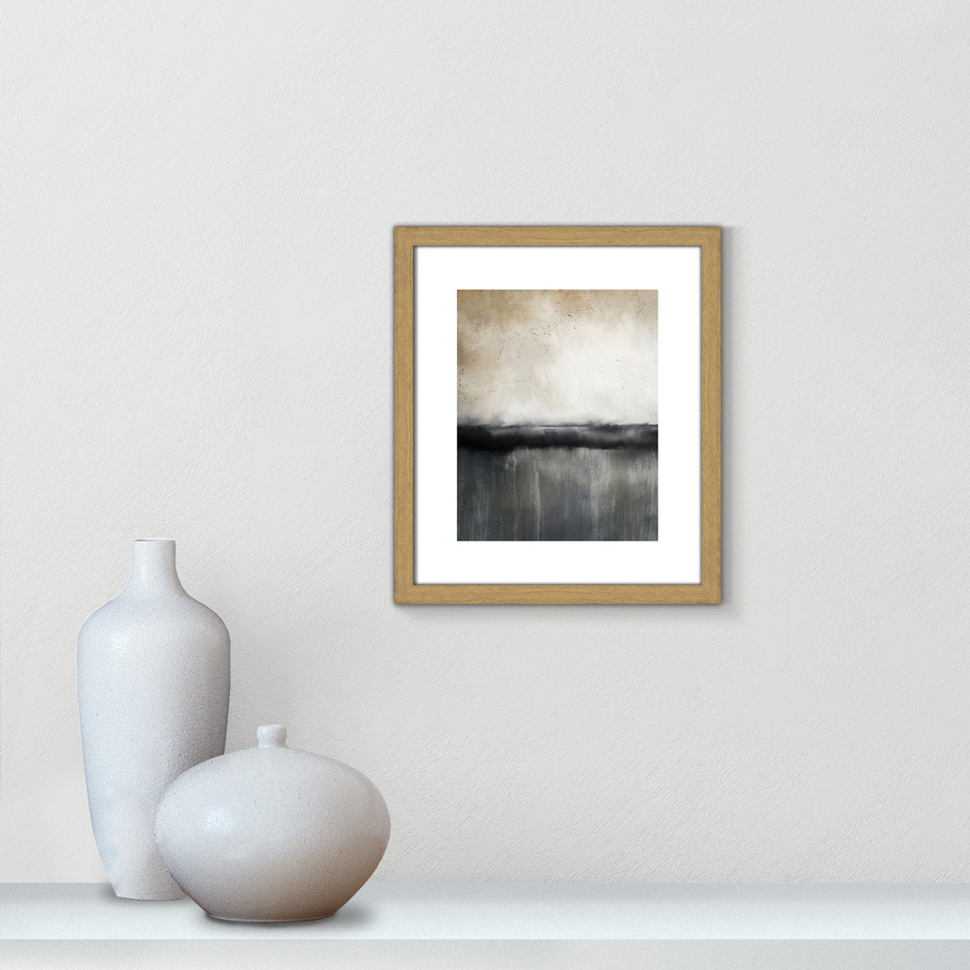 Sunset by Kimberly Allen Print Joss & Main Size: 15" H x 13" W x 0.75" D Format: Beige Wood Framed Paper