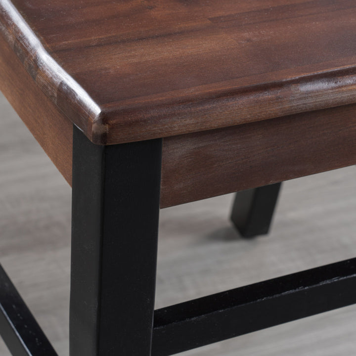 Hitz Solid Wood Cross Back Side Chair (Set of 2) Charlton Home® Color: Black/Walnut