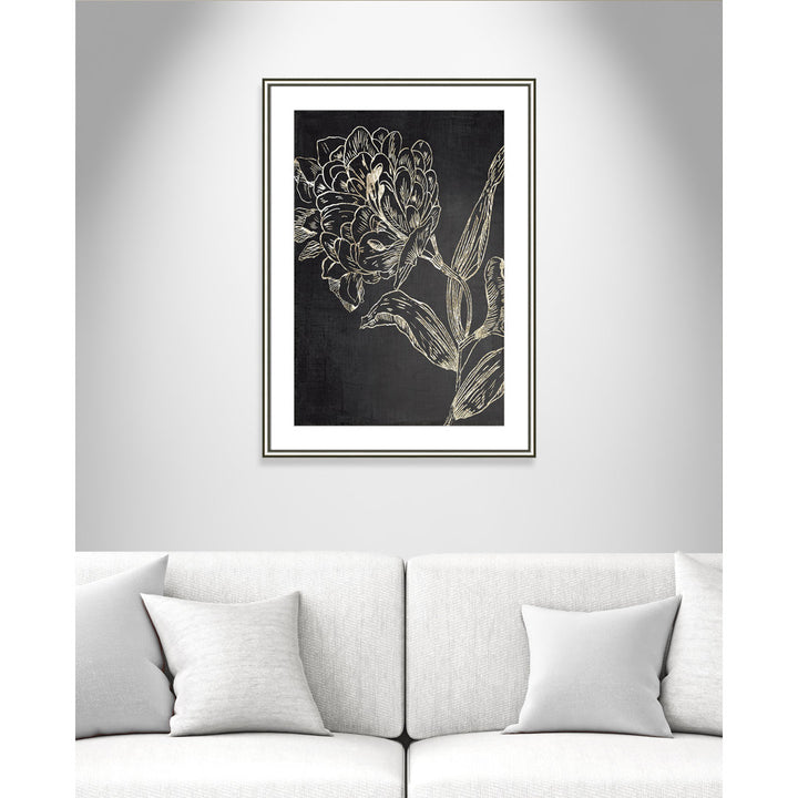 Golden Flower Folklore II by Asia Jensen - Picture Frame Graphic Art Joss & Main Size: 36.75" H x 26.75" W  Format: Silver Framed
