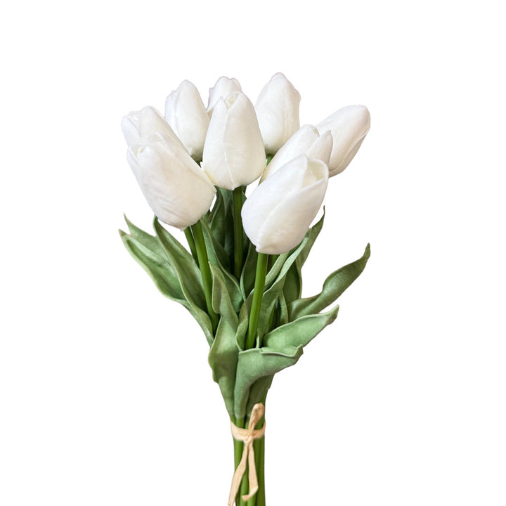 Real Touch Tulip Floral Arrangement Primrue Flower Color: White