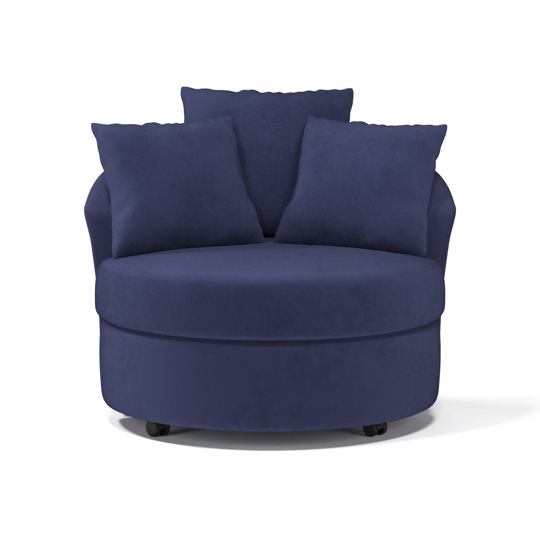 Alsup Barrel Chair Andover Mills™ Fabric: Bulldozer Cobalt
