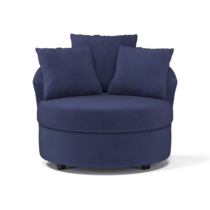 Alsup Barrel Chair Andover Mills™ Fabric: Bulldozer Cobalt