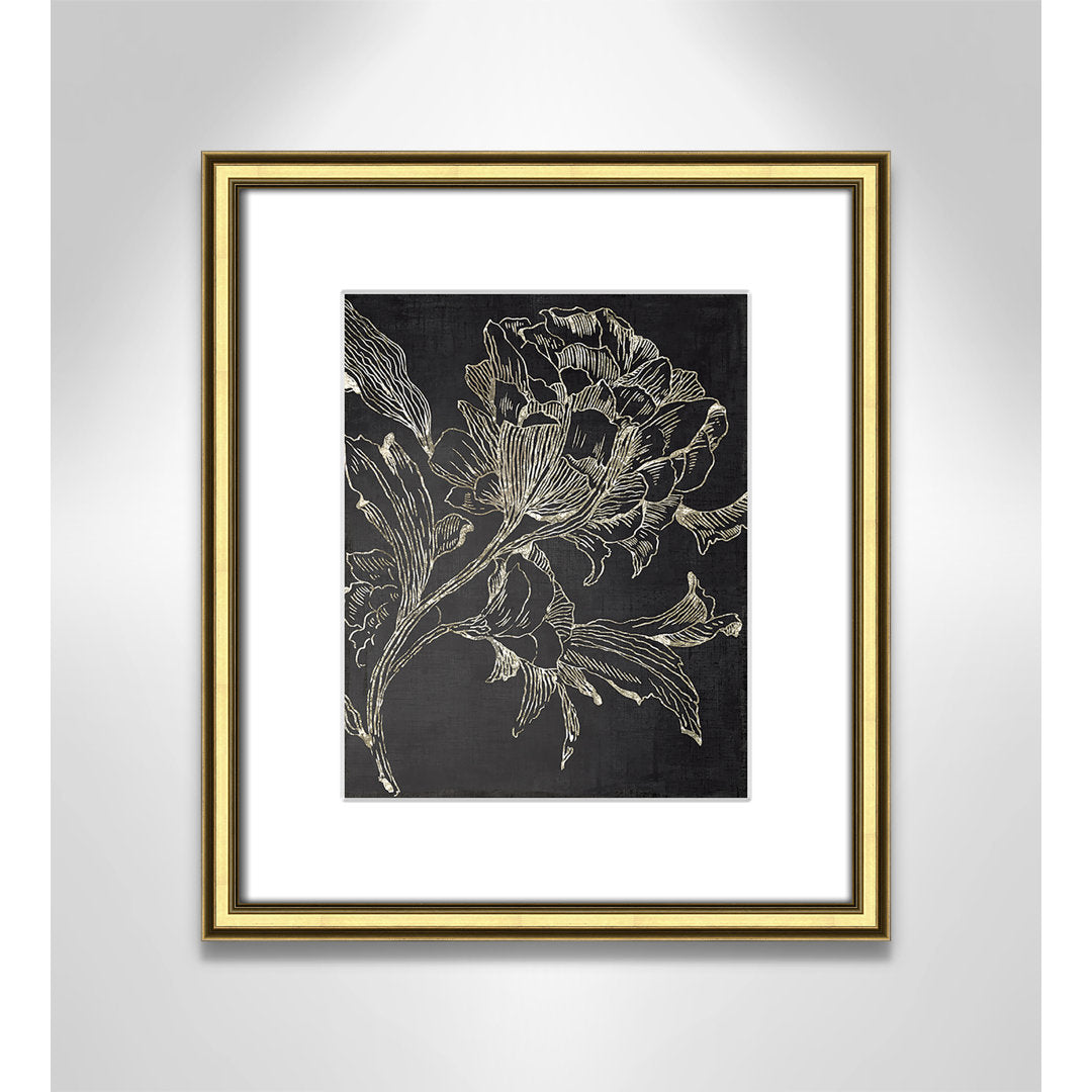 Golden Flower Folklore I by Asia Jensen - Picture Frame Graphic Art Print Joss & Main Size: 16.25" H x 14.25" W Format: Gold Framed