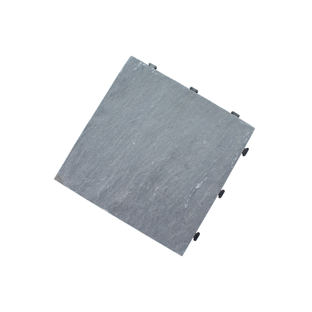 Courtyard 11.8" x 11.8" Stone Interlocking Deck Tiles in Gray Courtyard Casual Furniture