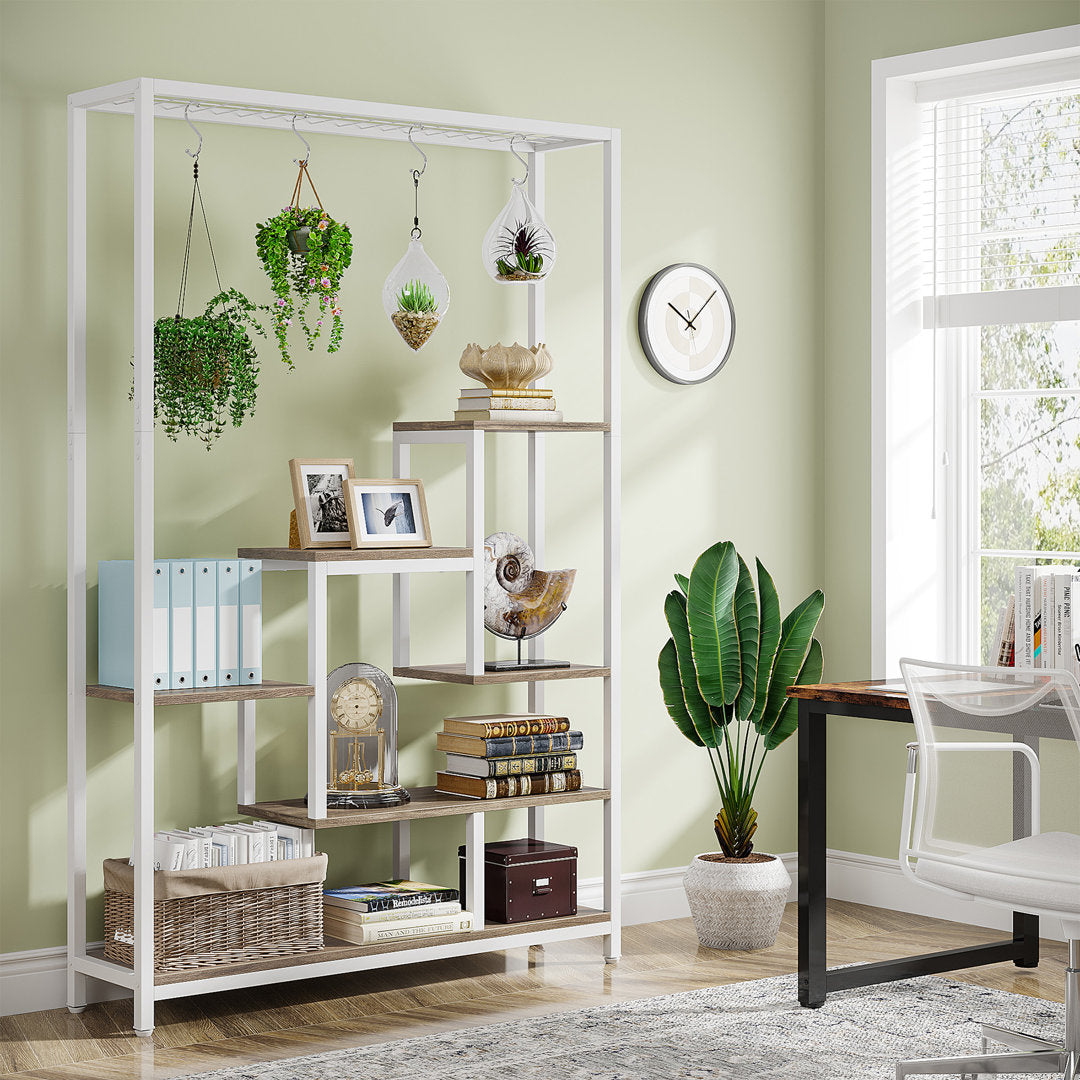 Mahala Rectangular Multi-Tiered Plant Stand Trent Austin Design® Color: White/Begie