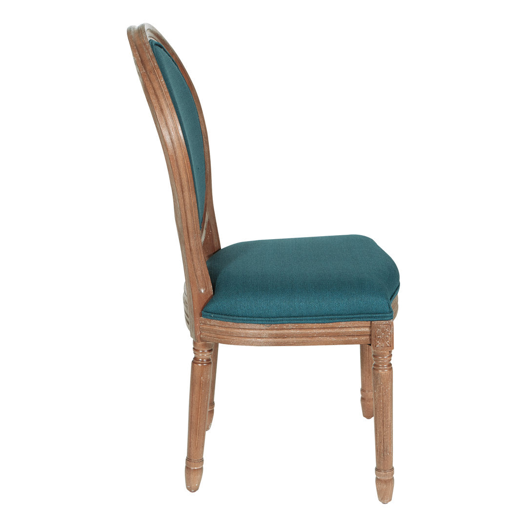 Haleigh King Louis Back Side Chair Ophelia & Co. Upholstery Color: Klein Azure
