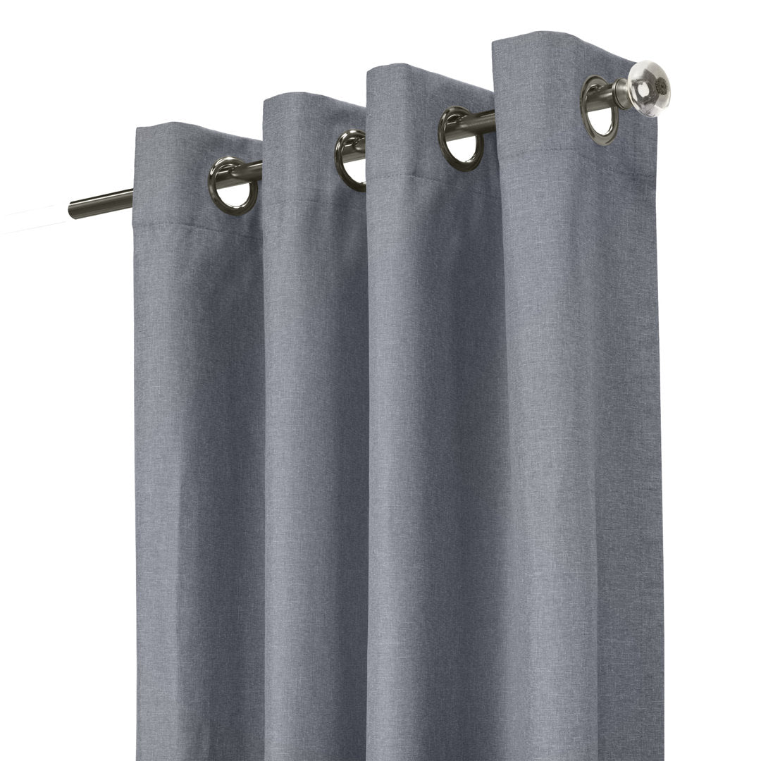 Danalynn Linen Solid Max Blackout Grommet Single Curtain Panel Latitude Run® Curtain Color: Blue Size per Panel: 52" W x 63" L