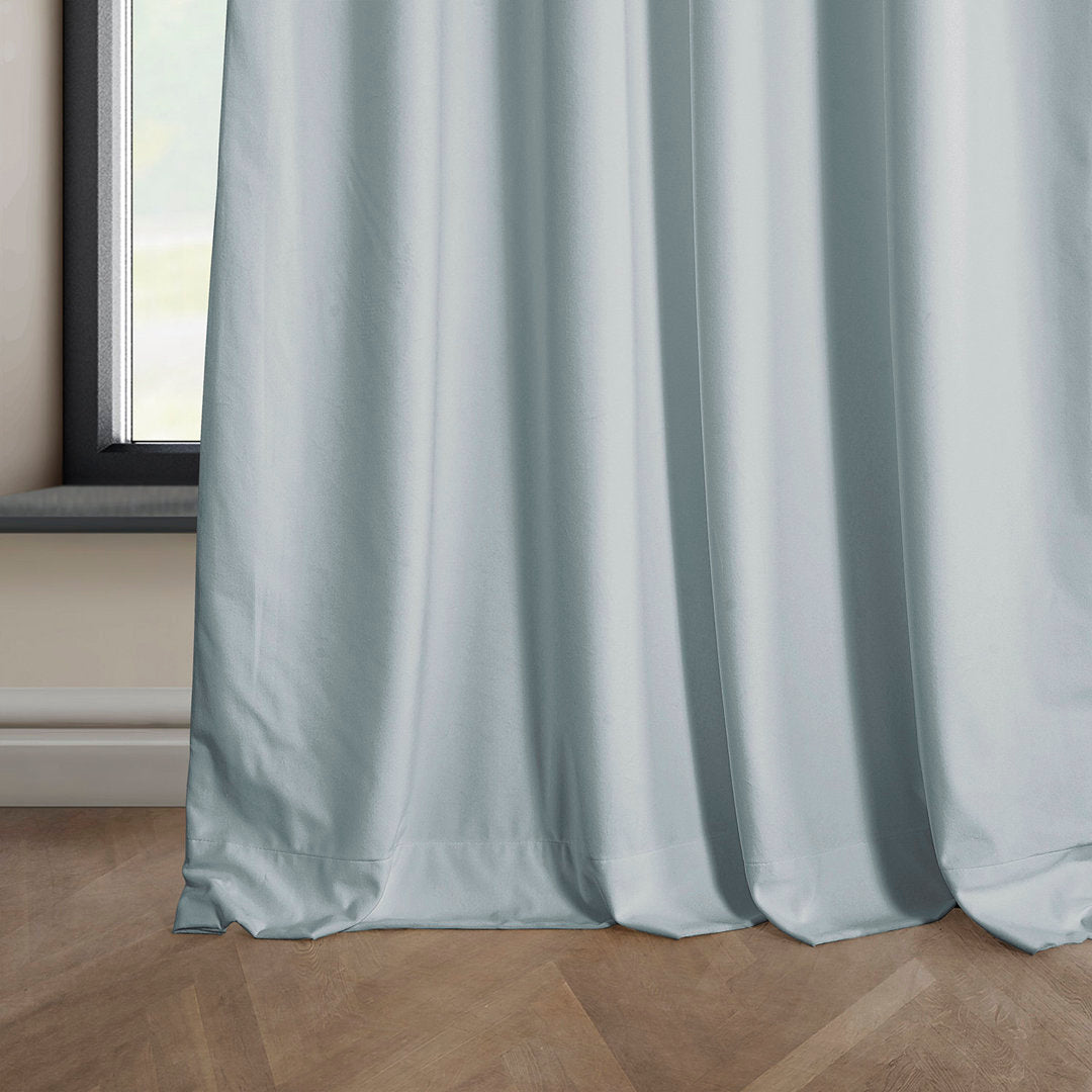 Matra Plush Velvet Curtains for Bedroom - Room Darkening Curtains for Living Room Window Single Panel AllModern Curtain Color: Aquarius Blue Size per Panel: 50" W x 96" L