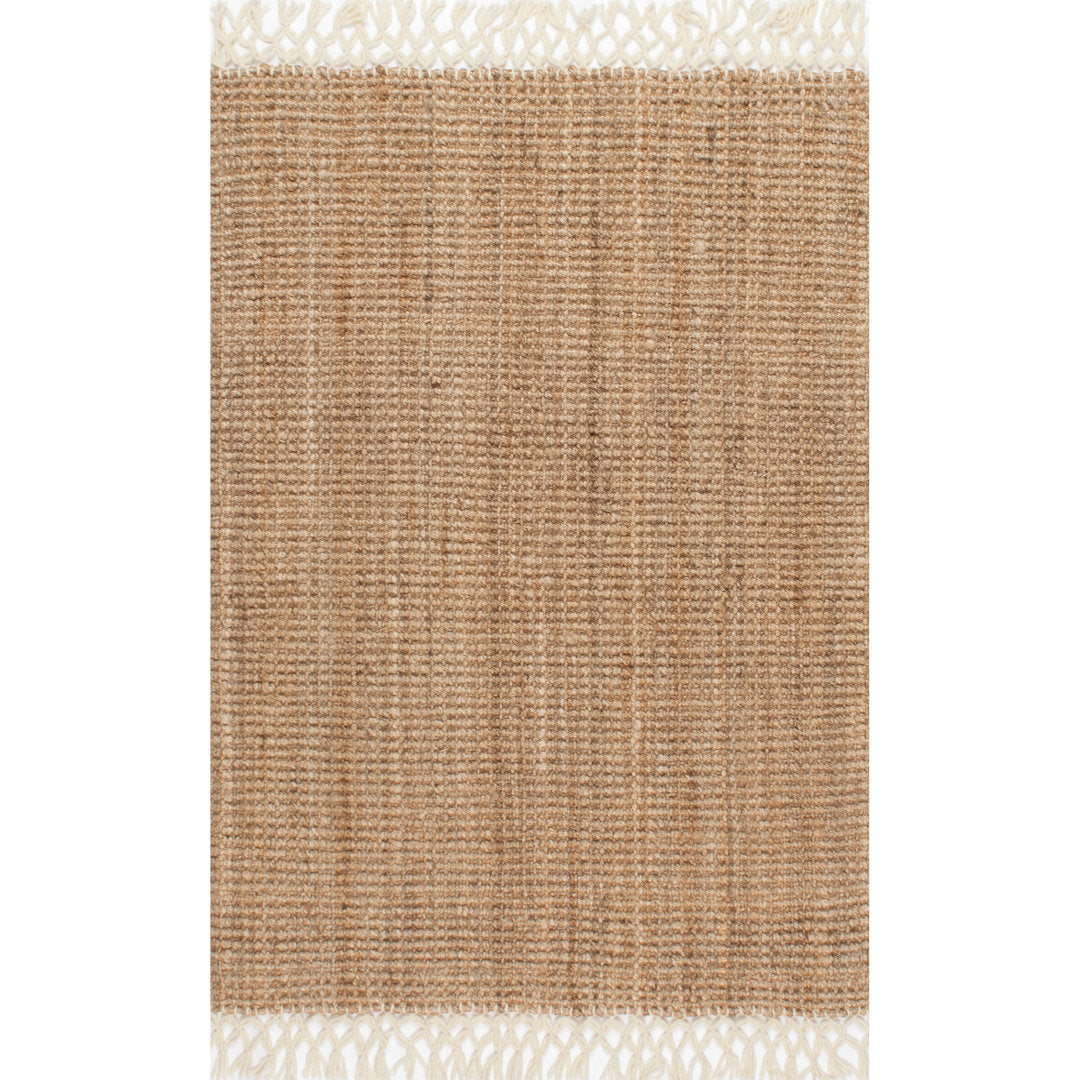 Werts Handmade Tufted Farmhouse Jute Tasseled Brown Rug Bay Isle Home™ Rug Size: Rectangle 4' x 6'