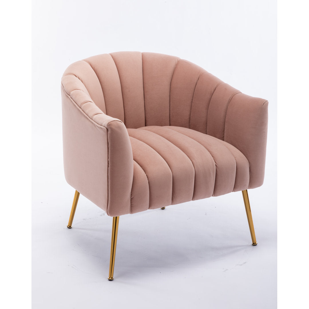 Murrow 28" W Tufted Velvet Armchair Willa Arlo™ Interiors Fabric: Pink Velvet