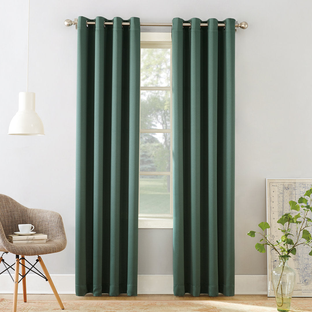 Wayfair Basics Room Darkening Grommet Curtain Panel Wayfair Basics® Curtain Color: Everglade Size per Panel: 54" W x 84" L