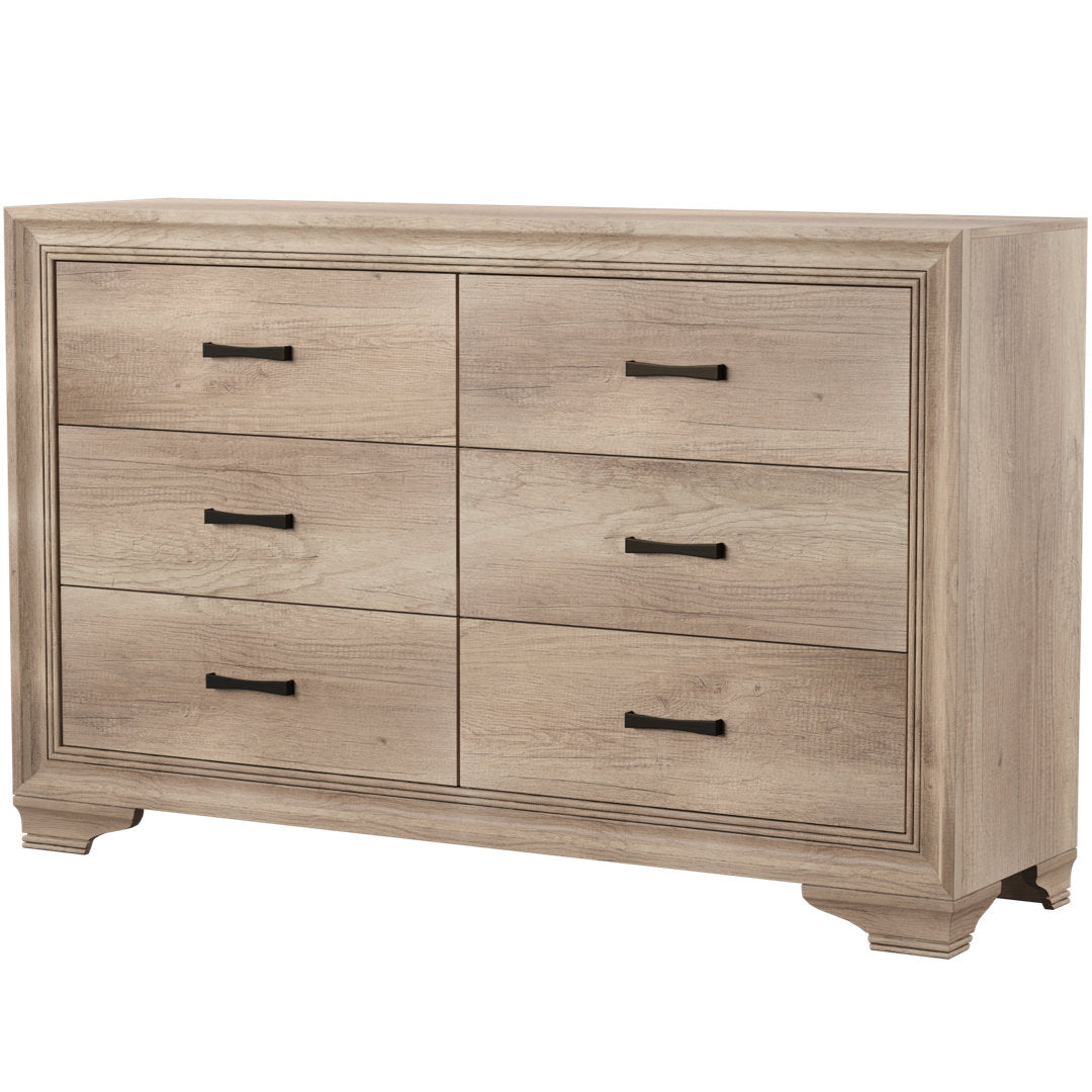 Eleora 6 Drawer 58" W Double Dresser Sand & Stable™