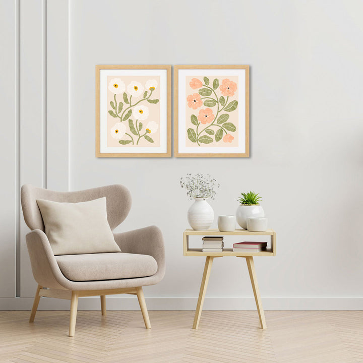 Embroidery Florals B Framed On Print 2 Pieces Print Red Barrel Studio®