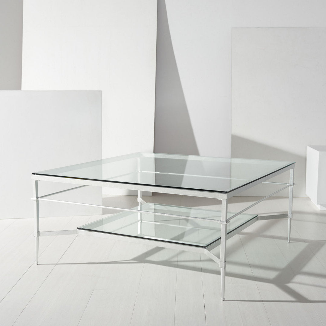 Genevieve Coffee Table with Storage Etta Avenue™ Table Base Color: Silver