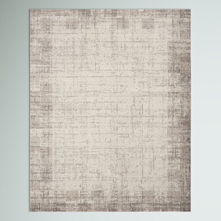 Adriao Geometric Gray/Ivory Area Rug Wade Logan® Rug Size: Rectangle 5'3" x 7'3"