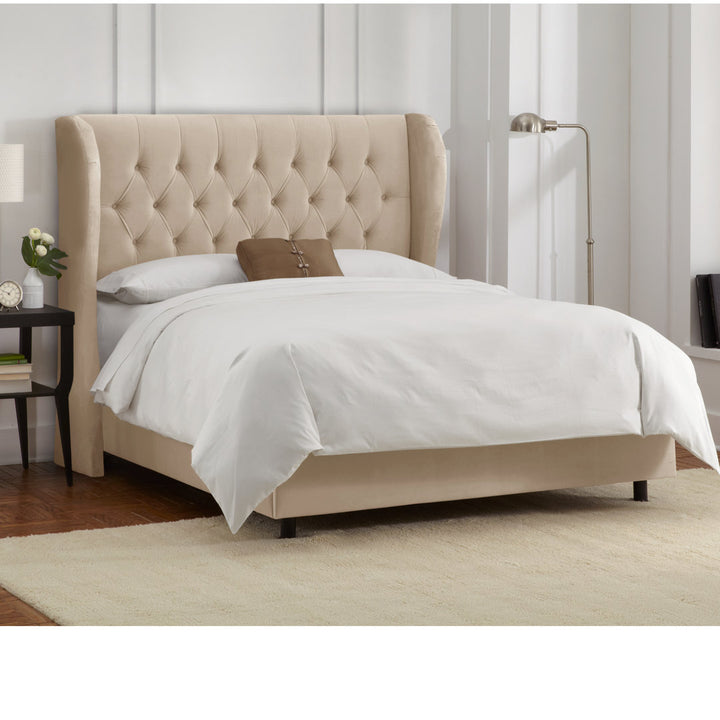 Knaresborough Tufted Upholstered Low Profile Standard Bed Greyleigh™ Size: California King Body Fabric: Classic Pearl Performance Velvet