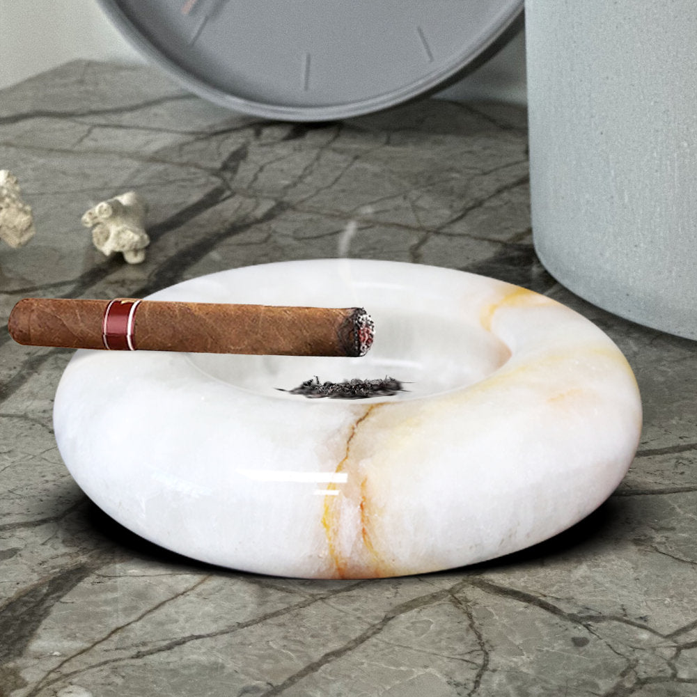 Timelessly Elegant 6-Inch Byrant Ashtray in Light Green and Off-White: A Touch of Sophistication for Your Living Space Wrought Studio™