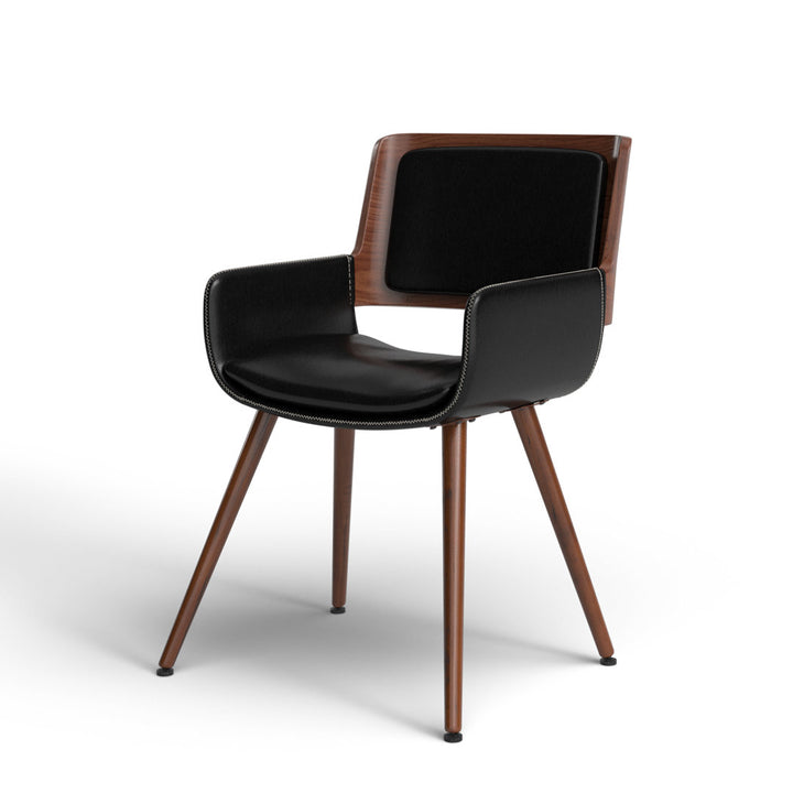 Seagraves Faux Leather Mid-Century Dining Chair Mercury Row® Upholstery Color: Polished Obsidian Faux Leather