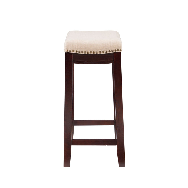 Arlyce Counter & Bar Solid Wood Backless Stool with Upholstered Seat Lark Manor™ Seat Height: Counter Stool (26.5" Seat Height)