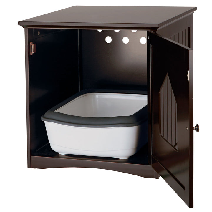 TRIXIE Small Cat Litter Box Enclosure Hide Litter Indoor Cat Home Cat Furniture Accent Table TRIXIE Color: Brown