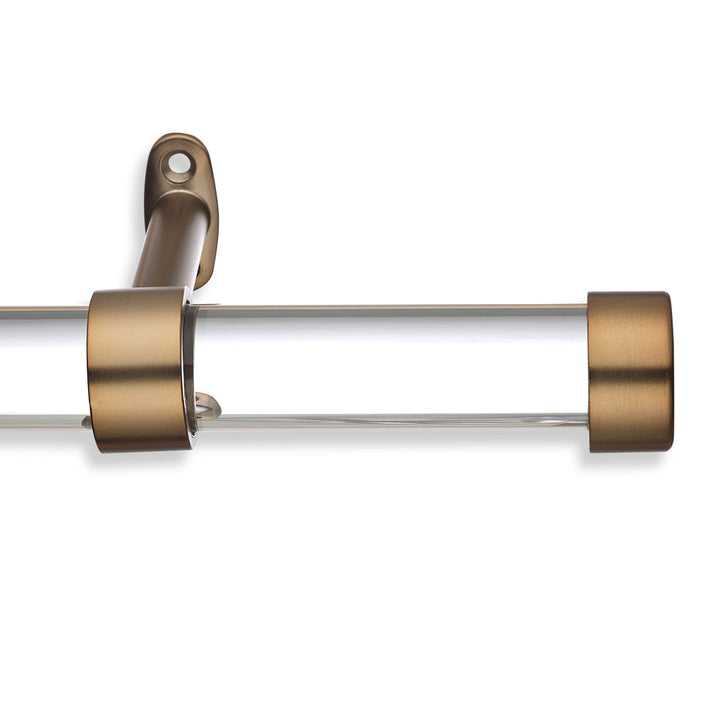 Cambria Designer Series 1 1/8 In Dia. Clear Acrylic Fixed Length Curtain Rod w/ End Cap MODE Size: 60" Finish: Graphite