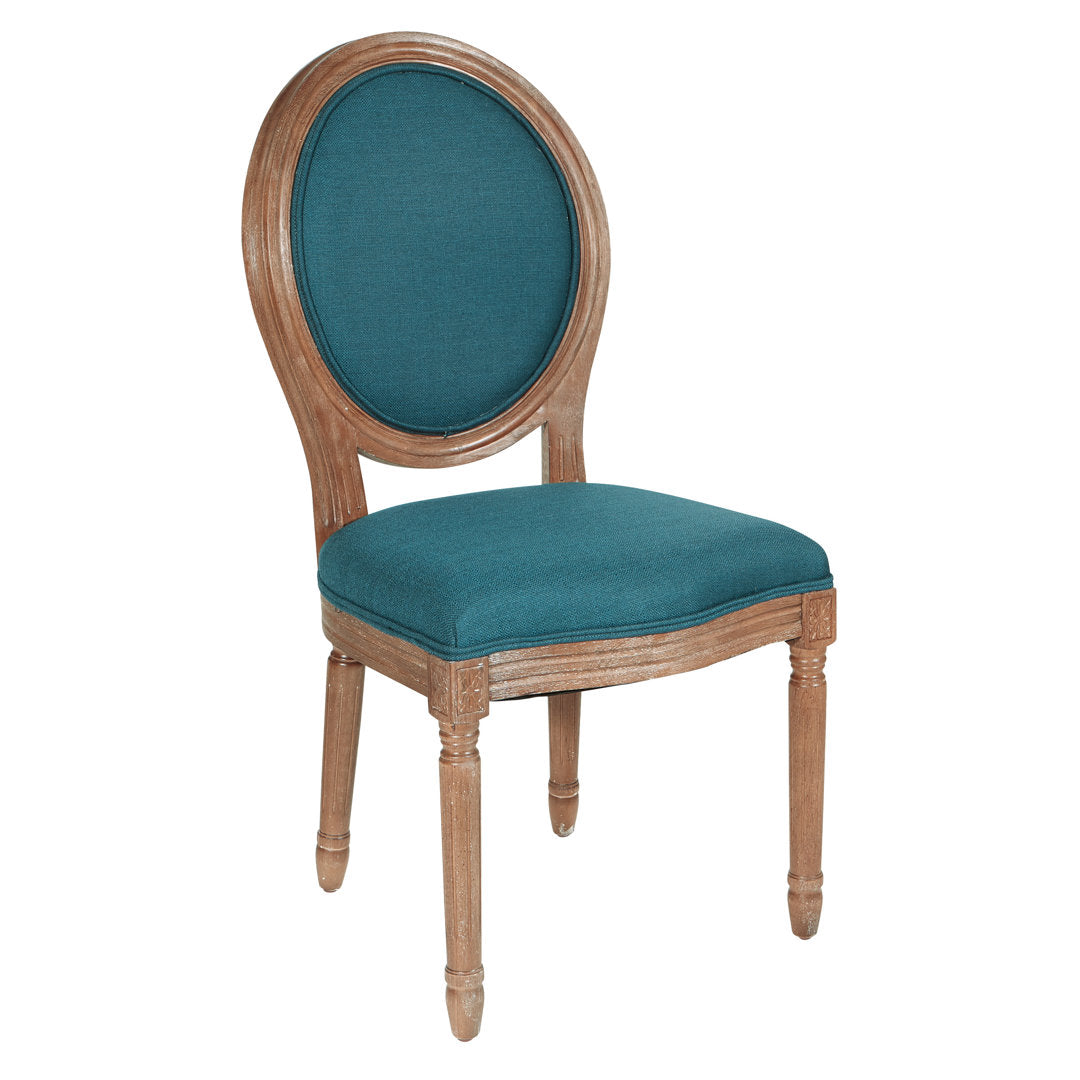 Haleigh King Louis Back Side Chair Ophelia & Co. Upholstery Color: Klein Azure