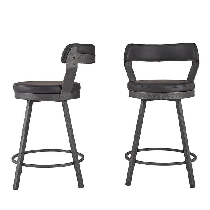 Berrin Bar & Counter Stool (Set of 2) Trent Austin Design® Upholstery: Black, Seat Height: Counter Stool (25.05" Seat Height)