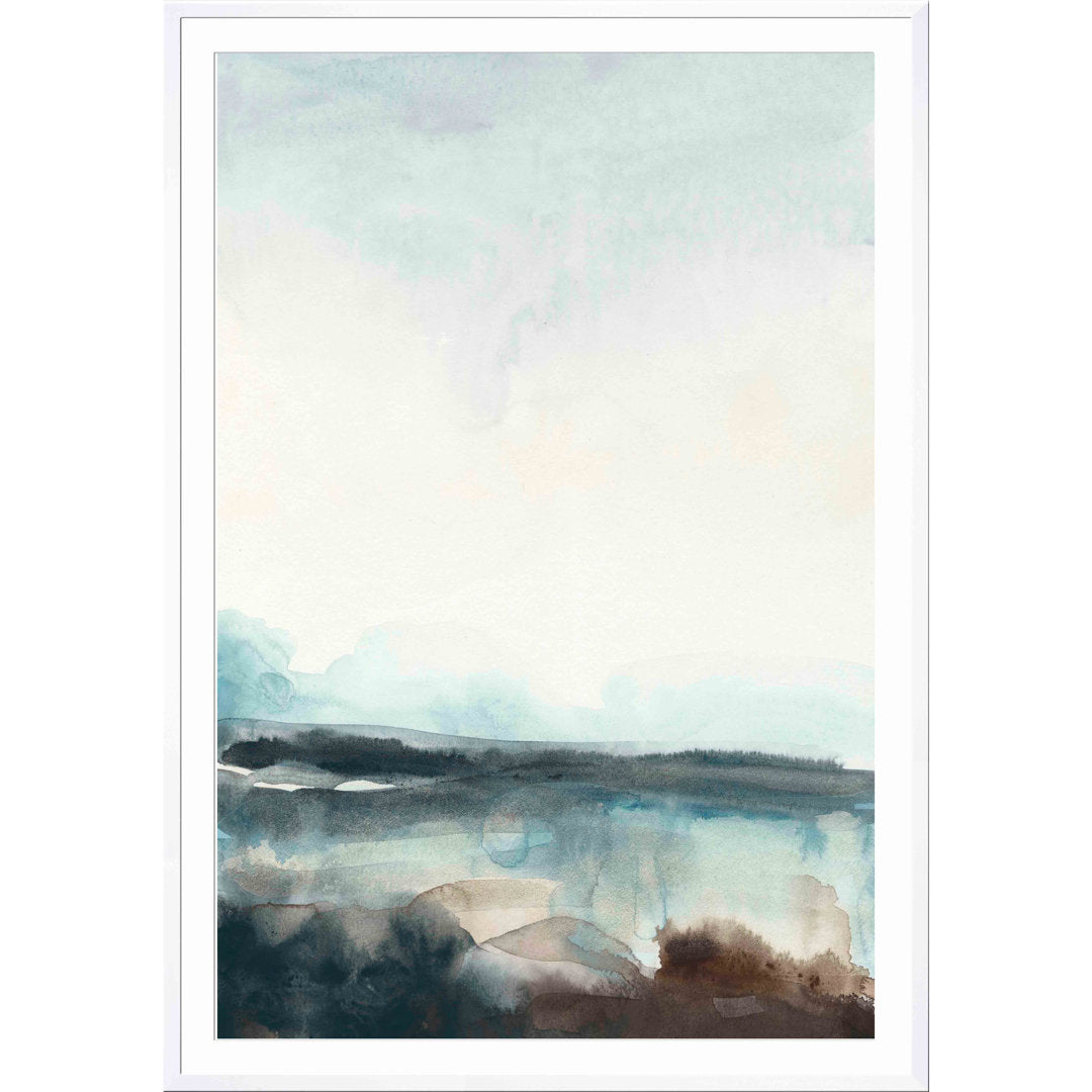 Horizon Flow I by June Erica Vess - Picture Frame Painting Wade Logan® Frame Color: Espresso Size: 24"H x 36"W
