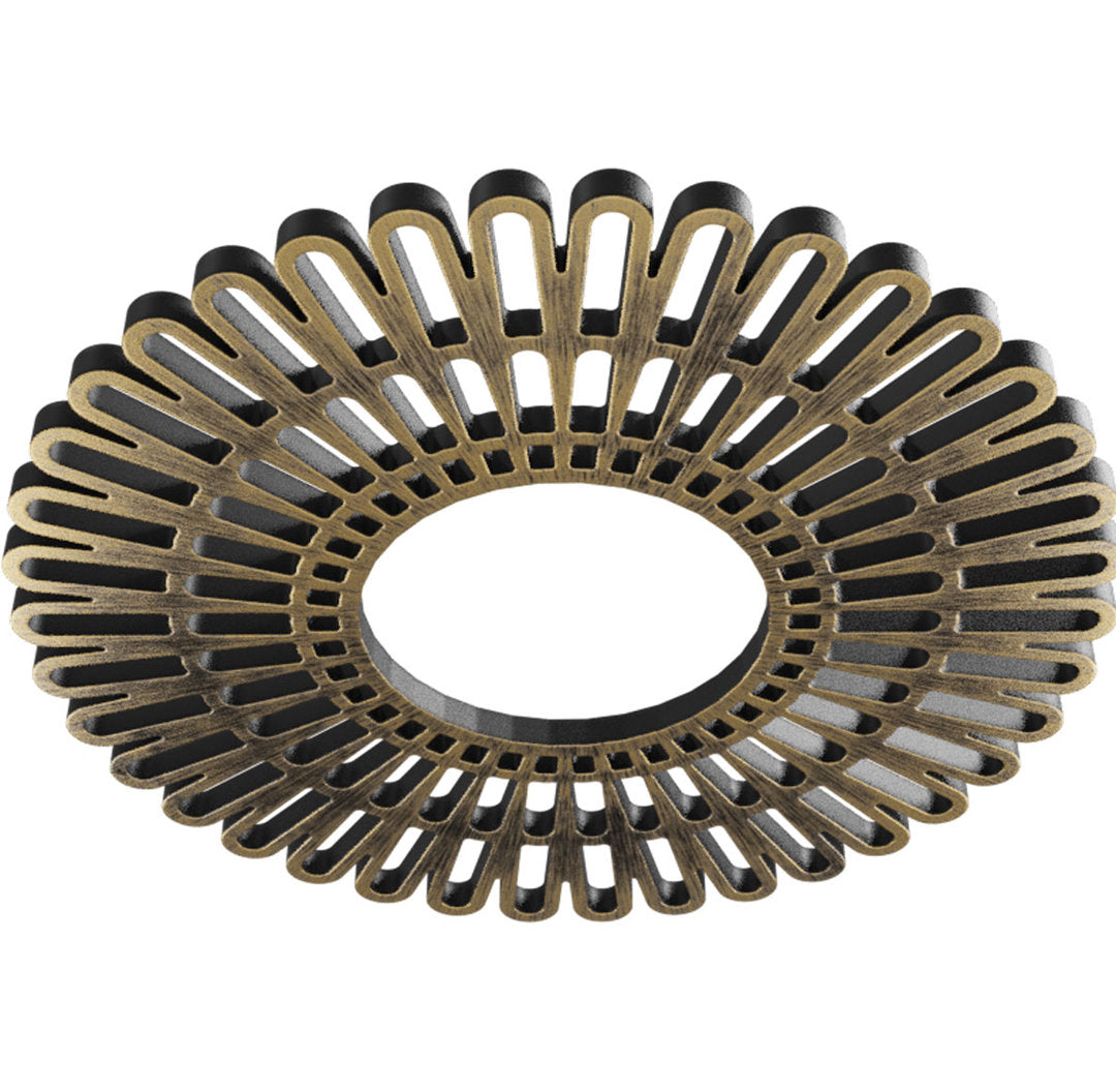 Cornelius Ceiling Medallion Ekena Millwork Color: Antiqued Pale Gold Size: 18" H x 18" W x 0.5" D