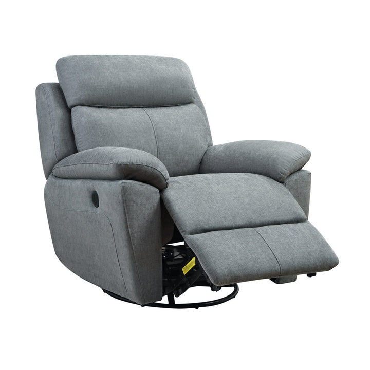 Kappa 35.43" Wide Power Swivel Standard Recliner Red Barrel Studio® Body Fabric: Green Gray Polyester Blend
