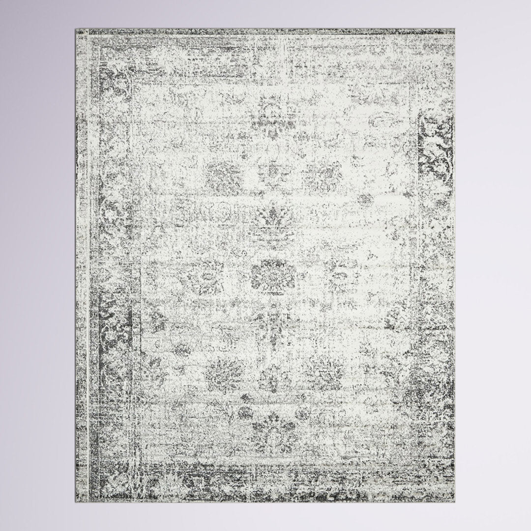 Brandt Floral Gray Area Rug Mistana™ Rug Size: Rectangle 4'1" x 6'1"