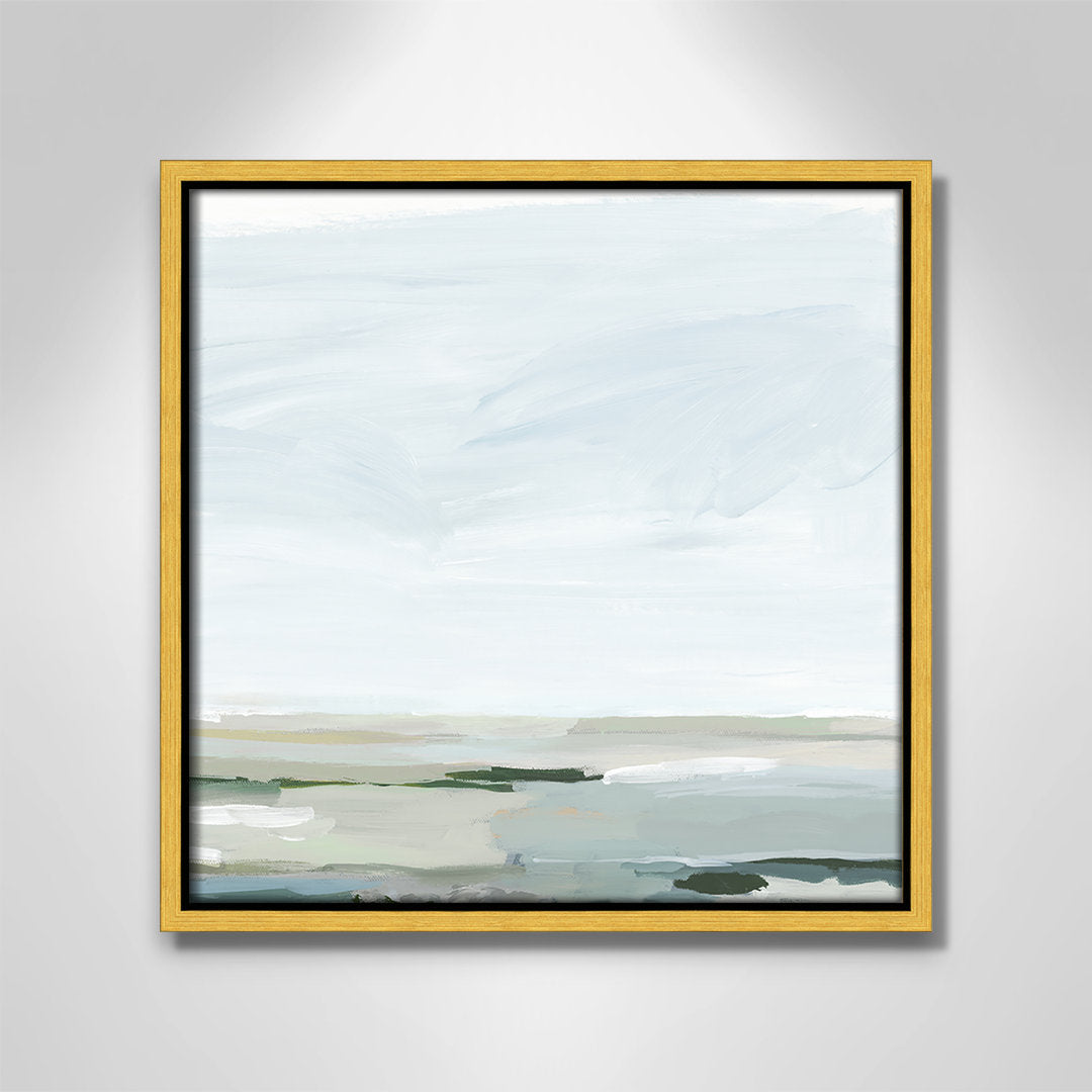Pure Stillness - Floater Frame Painting Print on Canvas Joss & Main Size: 13.5" H x 13.5" W x 2" D Format: Gold