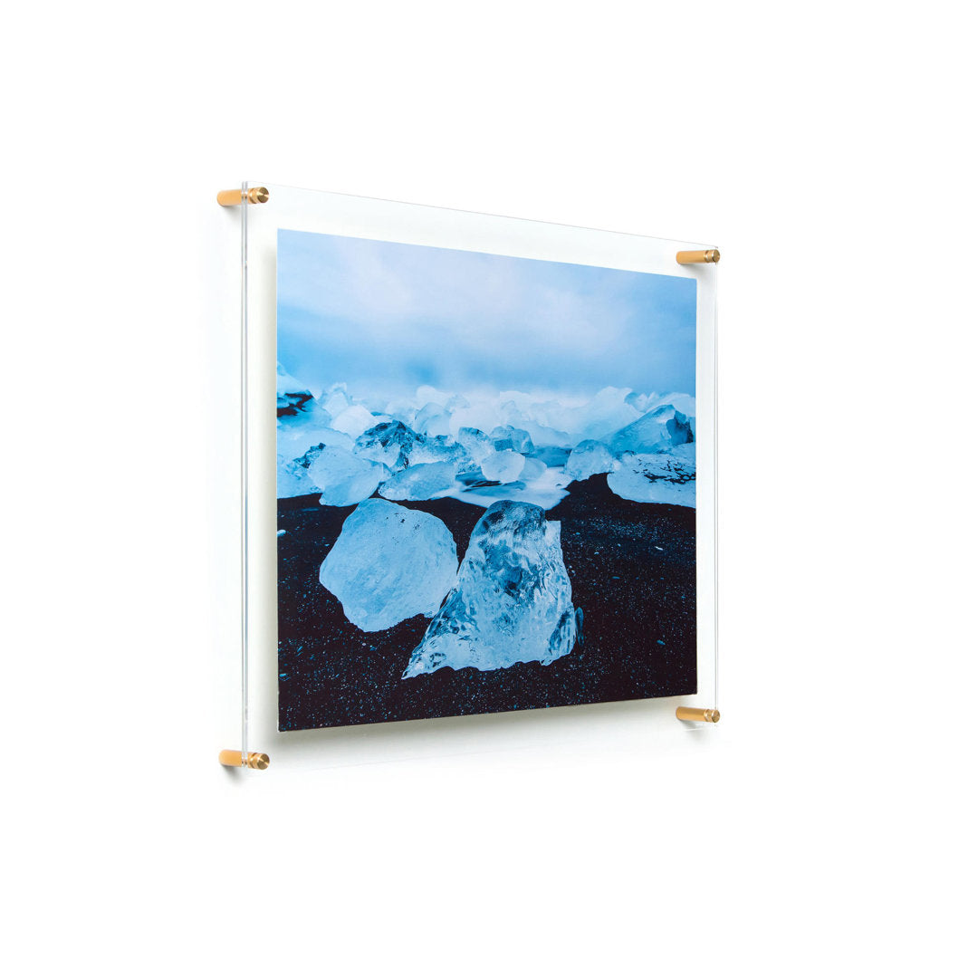 Clear UV-Grade Acrylic Modern Floating Picture Frame - Gold Wexel Art Photo Size: 18" H x 24" W